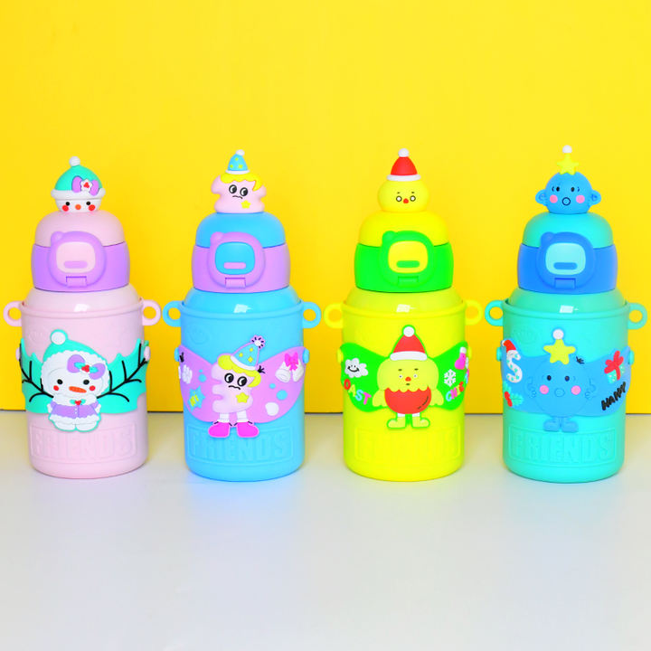 Wholesale Spray paint 0.45l portable 304 stainless steel double wall vacuum flask Christmas water bottle for child and student China Production Hub