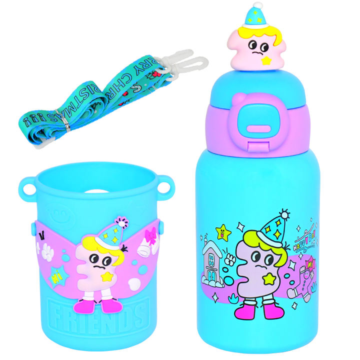 Wholesale Spray paint 0.45l portable 304 stainless steel double wall vacuum flask Christmas water bottle for child and student China Production Hub