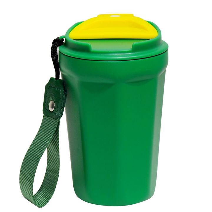 Wholesale bulk direct drinking 18/8 stainless steel Christmas gift green thermos coffee mug with Strap and leakproof lid Made in China Factory Manufacturer