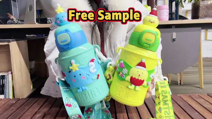 Wholesale customized 0.45l Christmas portable straw leakproof 304 stainless steel double wall vacuum flask  water bottle Bulk Orders Factory