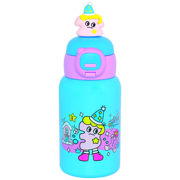 Wholesale customized 0.45l Christmas portable straw leakproof 304 stainless steel double wall vacuum flask  water bottle Bulk Orders Factory