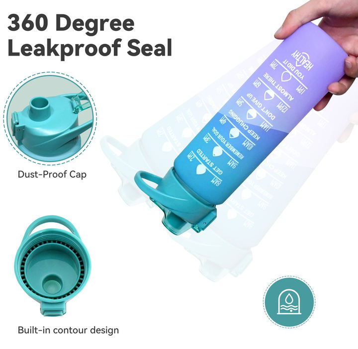 Wholesale drinkware 1L Capacity Workout Plastic Drinking Gradient Fitness Oem Gym Sports bpa free sports water bottles for kids Export-Oriented Factory