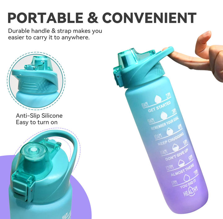 Wholesale drinkware 1L Capacity Workout Plastic Drinking Gradient Fitness Oem Gym Sports bpa free sports water bottles for kids Export-Oriented Factory