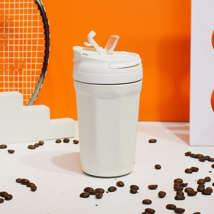 Wholesale price 12oz/360ml double wall vacuum insulated reusable travel thermo mug stainless steel coffee tumbler with handle Factory Wholesale Trade