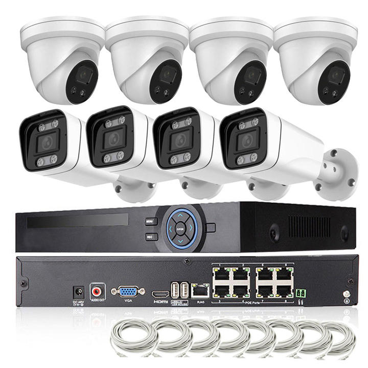 Face Detection Human Detection Xmeye Night Color IP Camera HD 1080P POE NVR Kits 8CH