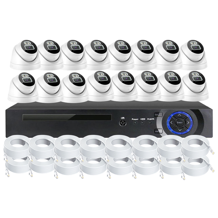 Face human detection 16ch 8mp poe camera system color night indoor dome 16 channels 4k poe nvr cctv kit