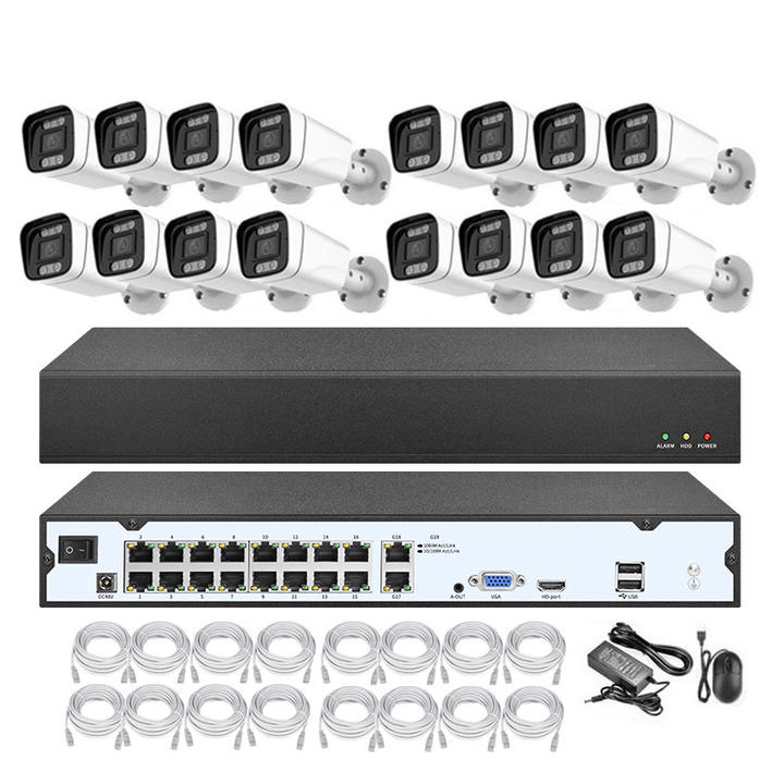 Factory Price 16 Channel  4.0megapixel  5MP 4K  IP POE  Surveillance System CCTV Network Camera With Two way Audio