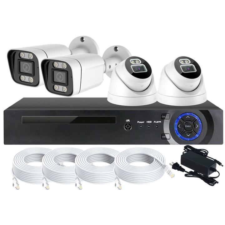 Factory Price 4ch 4MP POE NVR KIT IP cccam  Camera Alarm Security Camera System