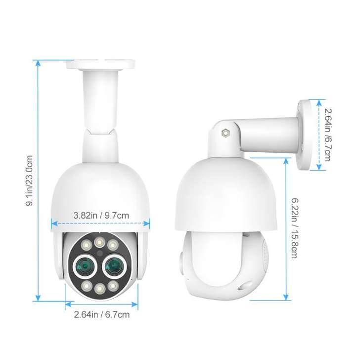 Factory Price 8X Hybrid Zoom Red-Blue light alarm PTZ Dome  IP Camera Alarm Security Camera System