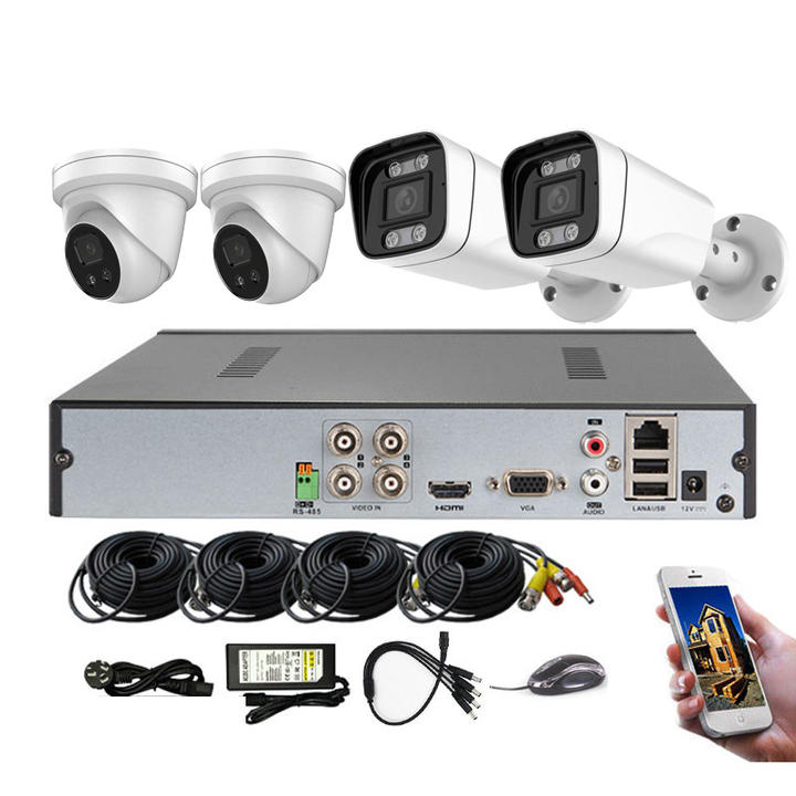 Factory Supplier 1080P HD DVR Night Color AHD Camera CCTV Kit 4 Channel Home Security CCTV System