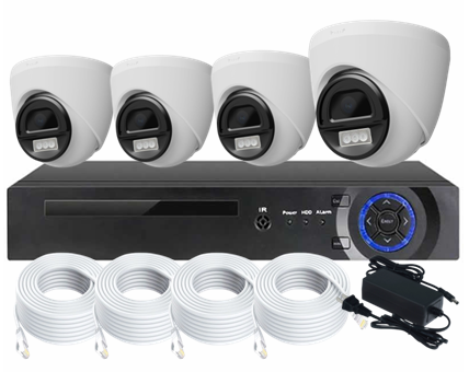 Full Color 24/7 Mic Audio 8MP Dome Camera 4K POE NVR KIT 4CH CCTV Set Home Security Indoor Night Vision System