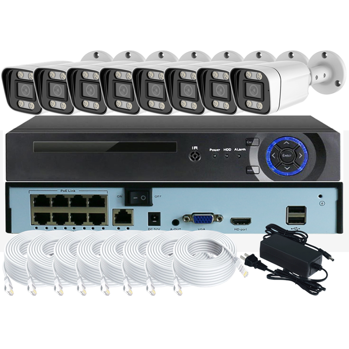 Good Quality 8 Channels  5MP Two Ways Audios CCTV Digital Camera POE NVR KIT System