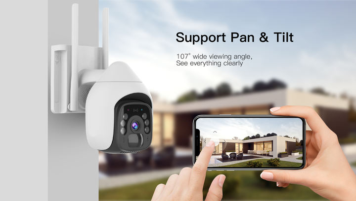 HD Intelligent Solar Energy Security WiFi Camera Outdoor HD 1080P Alert PTZ Network Camera