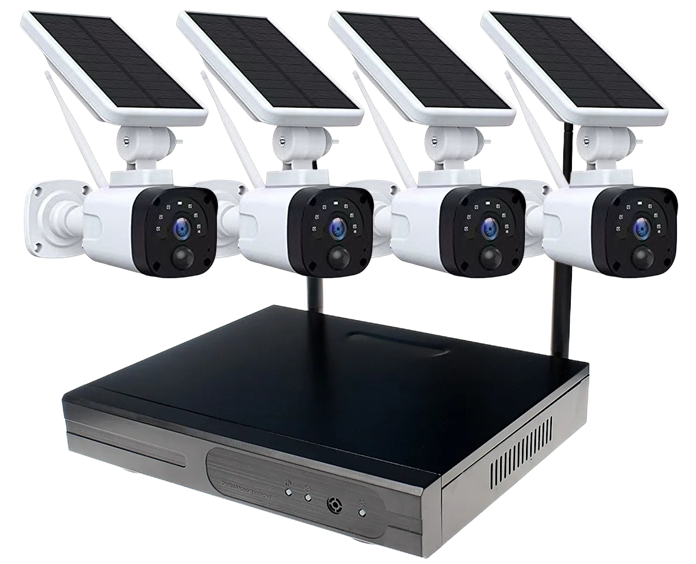 HD Solar Power CCTV Camera System 2022 Outdoor WiFi Wireless 3MP 8 CH MiNi NVR P2P Kit