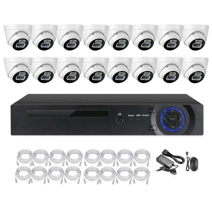 HD Ultra Intelligent 4K 8MP POE Outdoor Security Camera System IP 16 Channel CCTV NVR System Kit