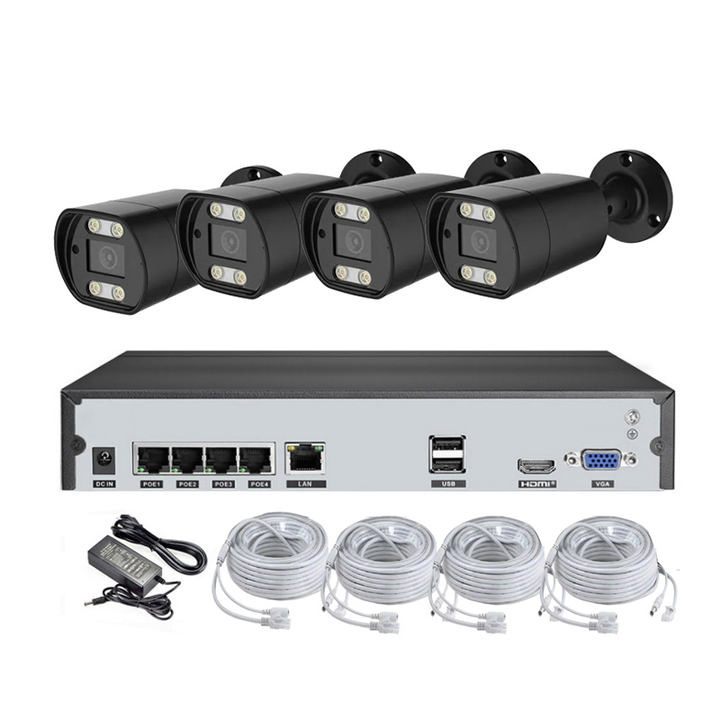 Hd Surveillance 8mp Ip poe camera system 4ch 8ch poe nvr camera Kit set 4 8 channel nvr home security cctv system Wholesale Bulk Supply