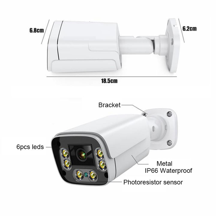 High Quality 2mp 4mp 5mp 6 mp 8mp 4K POE Human Face Cature Detection Outdoor IP Bullet Security Camera Full Color