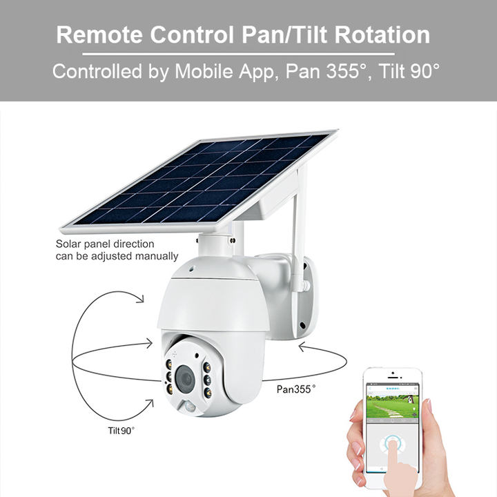 High Quality 4.0Megapixel Battery Wifi Solar power Double lights IP Pan&Tilt Camera with 15600mA battery