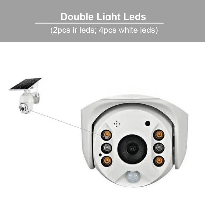 High Quality 4.0Megapixel Battery Wifi Solar power Double lights IP Pan&Tilt Camera with 15600mA battery