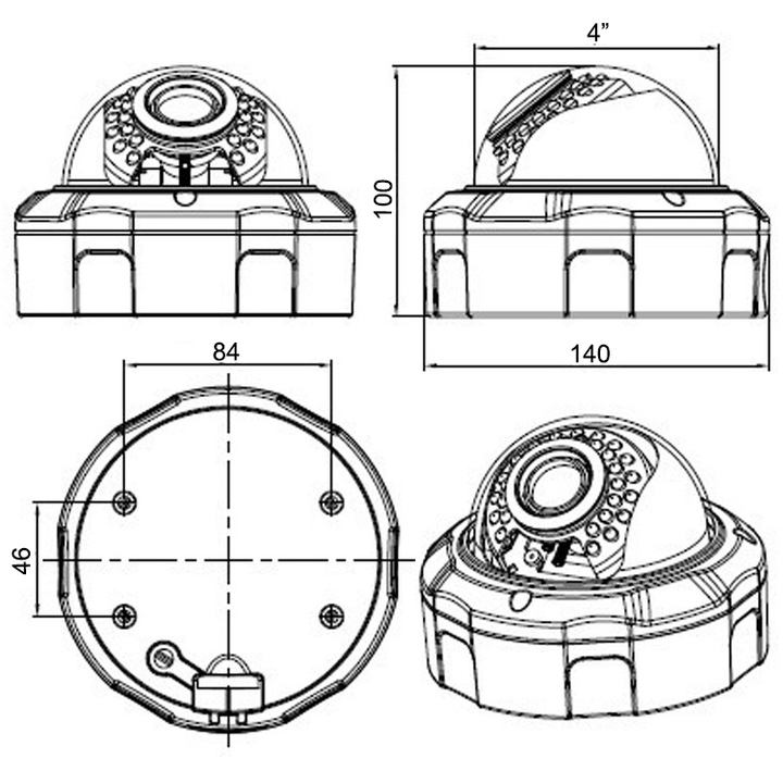 High Quality H.265 4K 12.0Megapixel(SSC359+Sony IMX577@30fps) IR Vanderpfoof Dome IP Camera China Production Hub