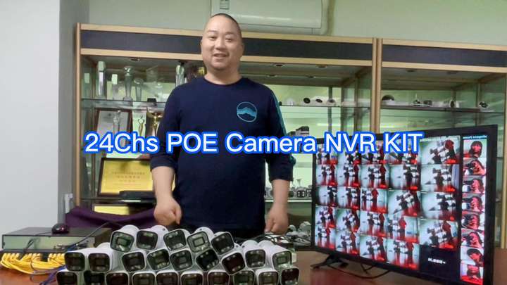 High quality 24 ch NVR POE HD 8MP 4K  CCTV IP Home Video Surveillance  Dual light Cameras System