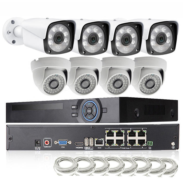 Home Security CCTV System 8 Camera 8MP 4 Bullet 4 Dome Cam 1 NVR 4K 8CH POE Set