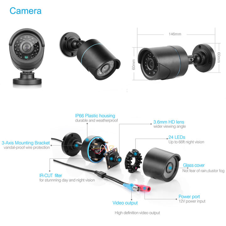Hot Sale! 4ch H.264 4MP Economic DVR System Security Recordable Camera CCTV Kit Factory to Consumer Services