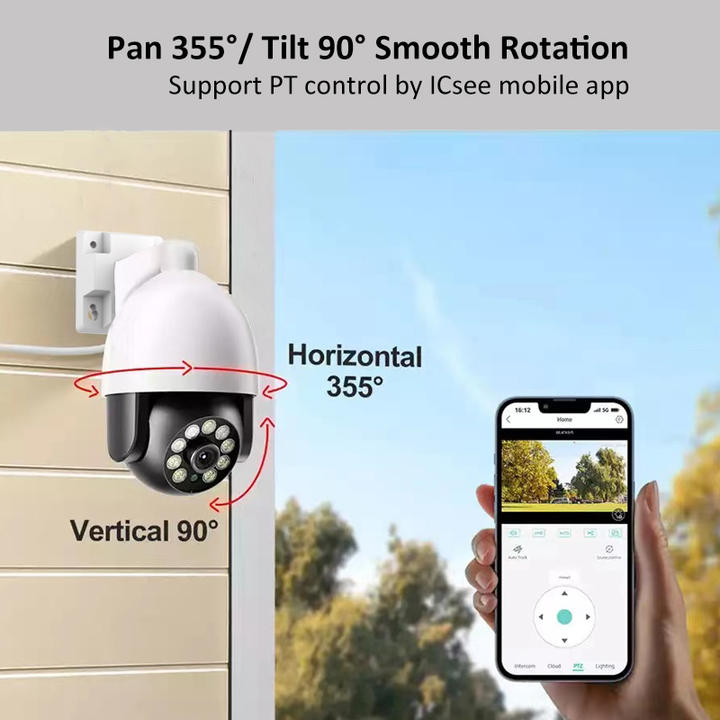 Hot Sell 16chs 4.0megapixel Red-Blue light alarm Full color PT dome camera POE Nvr Kits   Security 16 Dome  Camera Discounted Bulk Pricing