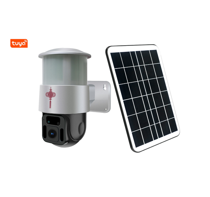 Hot Selling 2.0Megapixels TUYA Solar Power Floodlight Wifi Pan &tilt  IP Camera