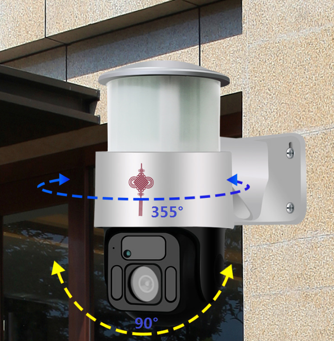 Hot Selling 2.0Megapixels TUYA Solar Power Floodlight Wifi Pan &tilt  IP Camera OEM Wholesale