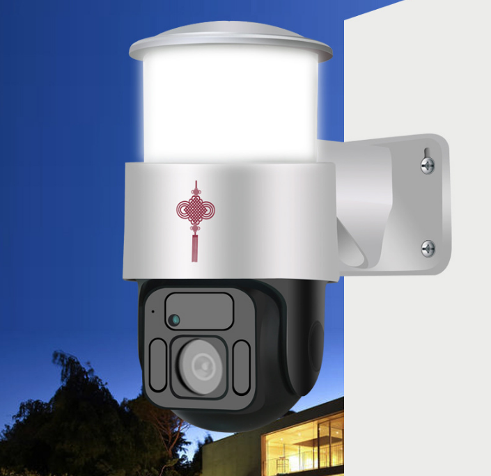 Hot Selling 2.0Megapixels TUYA Solar Power Floodlight Wifi Pan &tilt  IP Camera OEM Wholesale