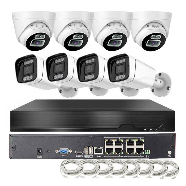 Hot sale 8chs 4.0megapixel IR/Full color camera POE Nvr Kit