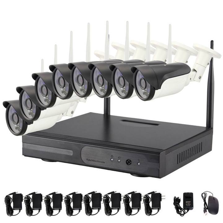 Hot sales HD 720P Waterproof IP Wifi Outdoor CCTV Camera 8channel NVR KIT Security CCTV Camera System