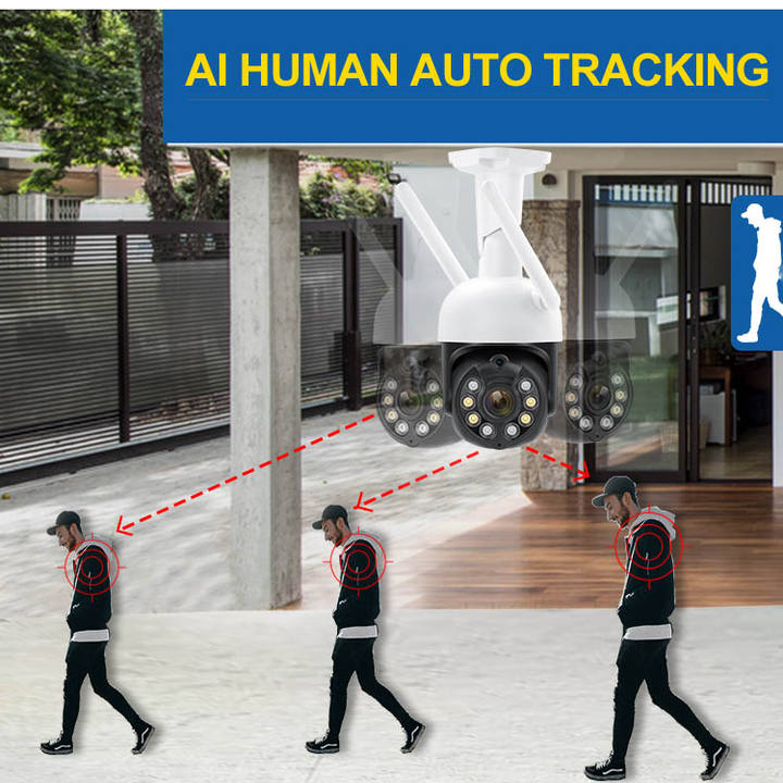 Human Detect Auto Track Two Way Audio Wifi PTZ 3MP Wireless Camera