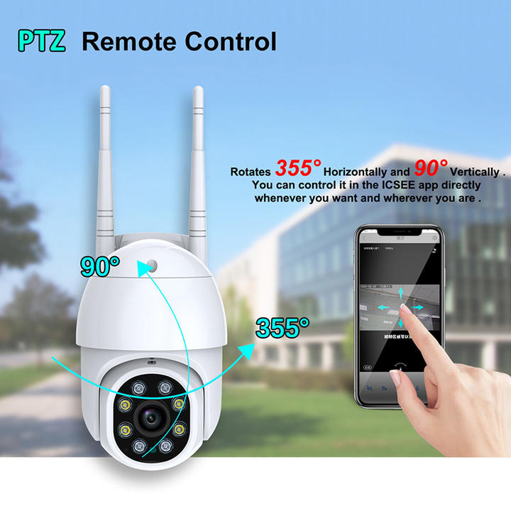 Human Track 5MP ICSEE 4CH Wireless Outdoor WiFi PTZ Camera NVR Kit CCTV Camera Video Surveillance System