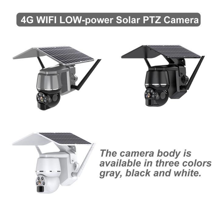 ICAM 4MP Outdoor Solar CCTV Powered Wifi Wireless 4G PTZ Camera Solar Panel Surveillance 4G Security Camera