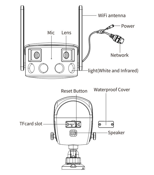 ICSEE 4MP Home Security Wireless IP Bullet Double Lens 180 Panoramic Wifi Camera Bulk Pricing