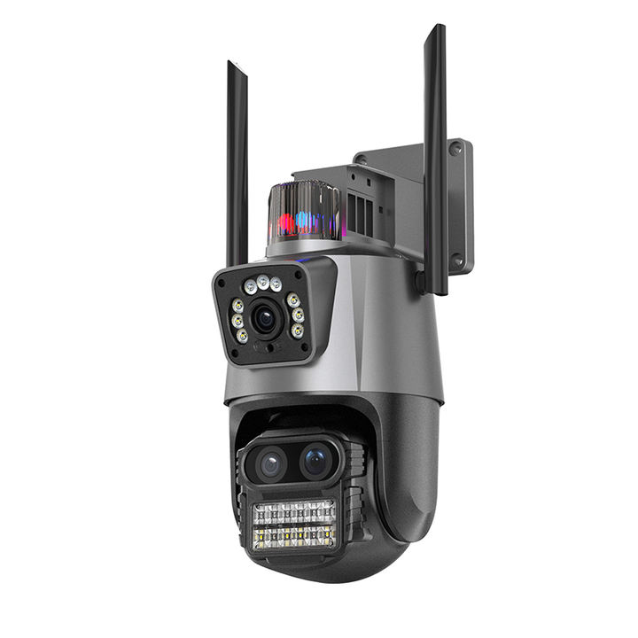 ICsee Wireless 8X Hybrid Zoom 6.0 Megapixel Bullet Pan Tilt PTZ Camera Wifi Three Lens Dome Linkage IP camera Manufacturing Solutions Production