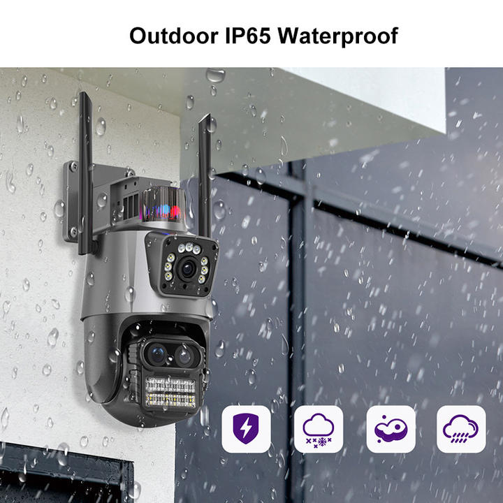 ICsee Wireless 8X Hybrid Zoom 6.0 Megapixel Bullet Pan Tilt PTZ Camera Wifi Three Lens Dome Linkage IP camera Manufacturing Solutions Production