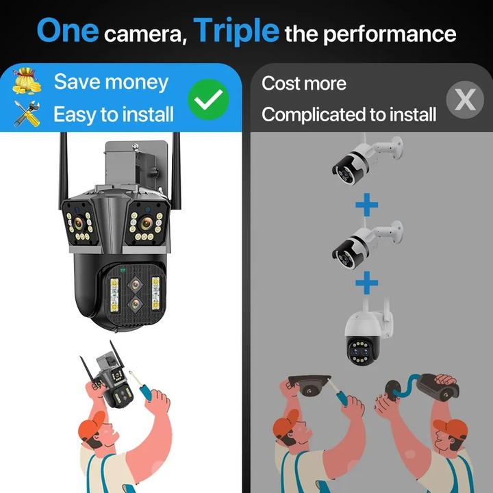 IPC360 Home APP 10X ZOOM 8K PTZ 16MP Wireless 4 Lens Home Security Outdoor Network IP WiFi Camera Full Color Audio Recording Wholesale B2B Pricing