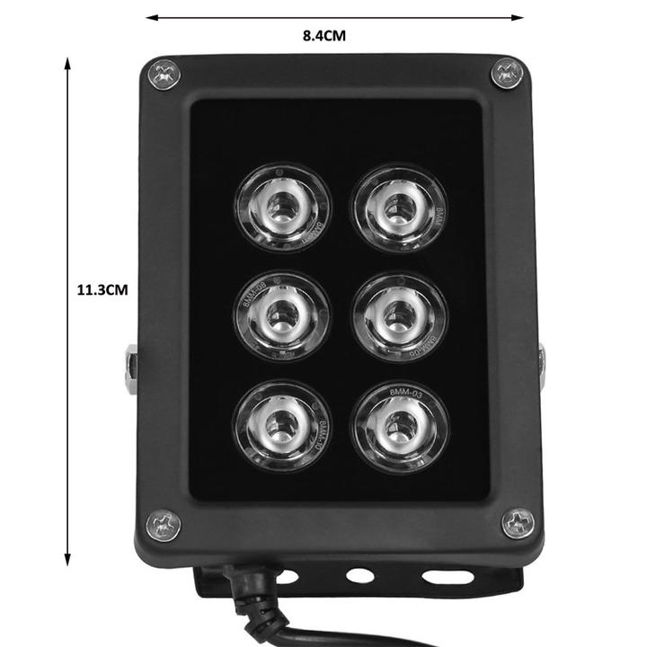 IR Distance 6pcs 42mil array LED CCTV Infrared 850nm Long Range IR Illuminator Factory to Consumer