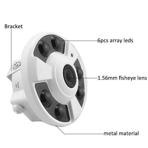 Icsee 360degree SD Card Slot Wifi IR Panoramic IP Camera 3MP 5MP Wireless Fish Eye Len Network Camera