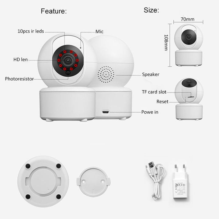 Icsee AI Smart Camera Wireless 1080P Human Detection Home Security Camera Wifi IP CCTV Digital Video Camera