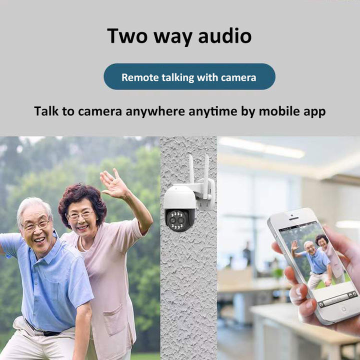 Icsee Home Wireless 8MP Double Len 4X ZOOM Wifi PTZ Camera