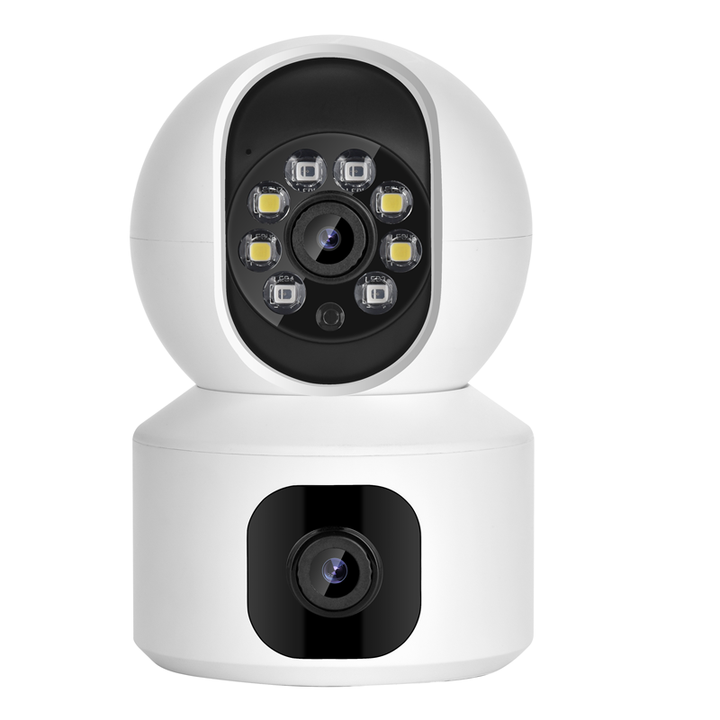 Icsee new arrival double lens camera 1080p hd wifi home security bullet pt rotate camera