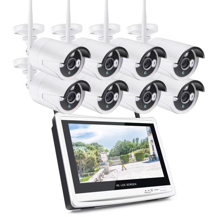 Long Range 8 Channel Wireless CCTV Camera System With 15.6 15.6  Inch Screen