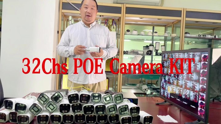 Network CCTV Kit 8MP 4K IP Cameras 32ch NVR POE Set 32 Cameras Full Color 2pcs 16ch poe switch