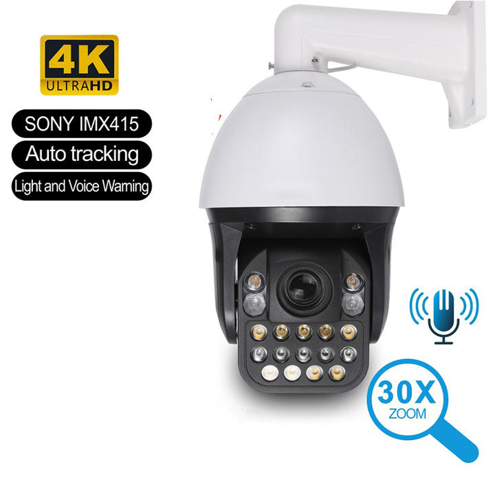 Network 8.0 Megapixel Color Night 30X ZOOM Waterproof IP Dome PTZ Camera.