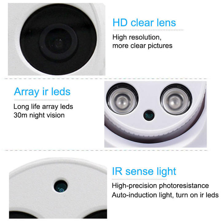 Network Dome Camera IPC H265 4MP Dome Indoor CCTV Surveillance Eyeball Network PoE IP Camera