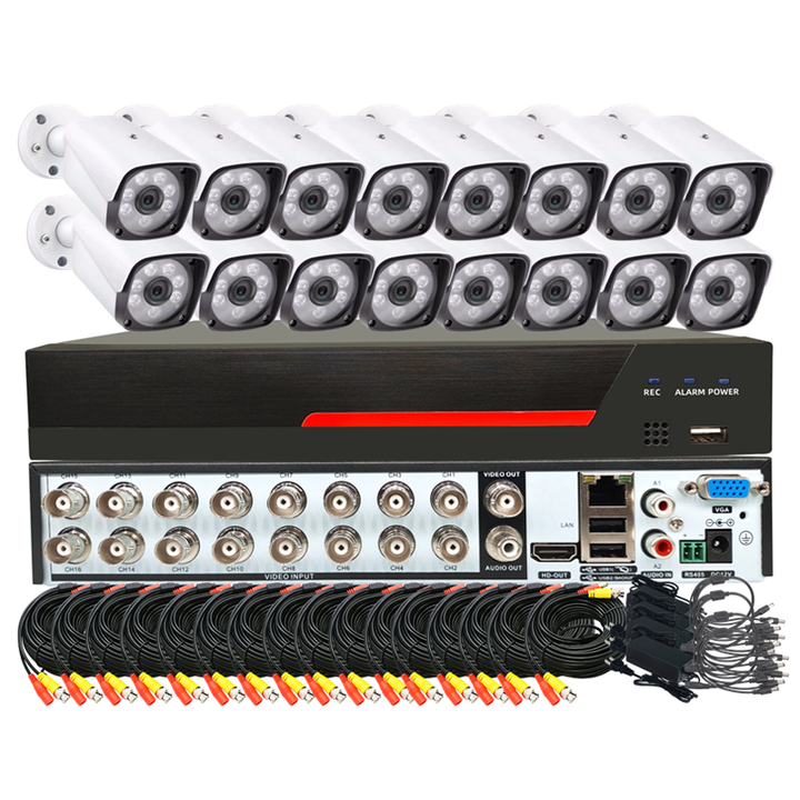 New 5MP Coaxial Audio Face Recognition 16 Channel HD DVR Security Camera System With App for Phone